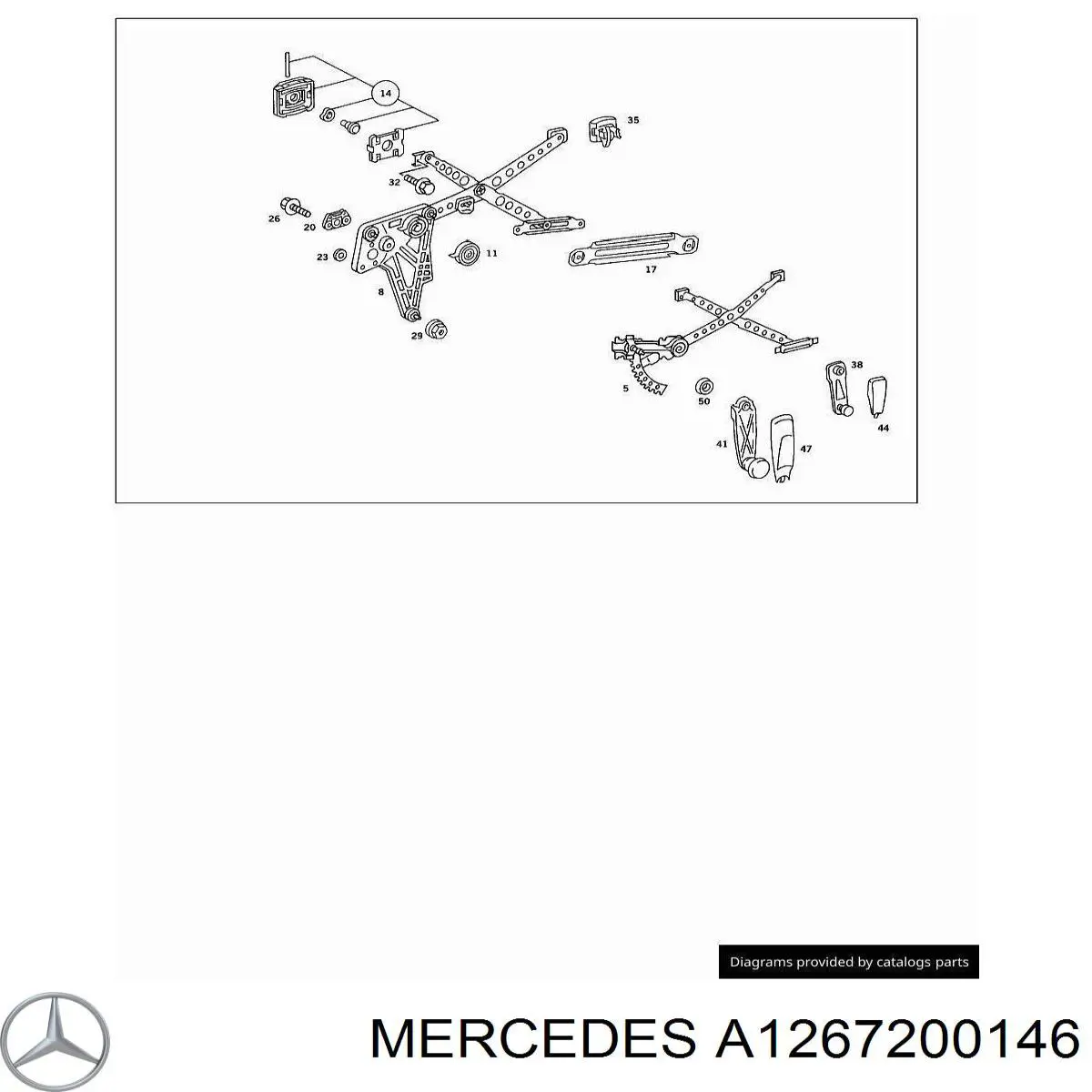 A1267200146 Mercedes Механизм стеклоподъемника передней левой двери