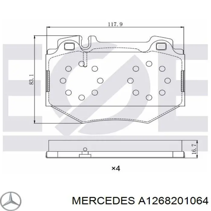 Фонарь задний правый Mercedes 1268201064 цена, от 92.86 USD