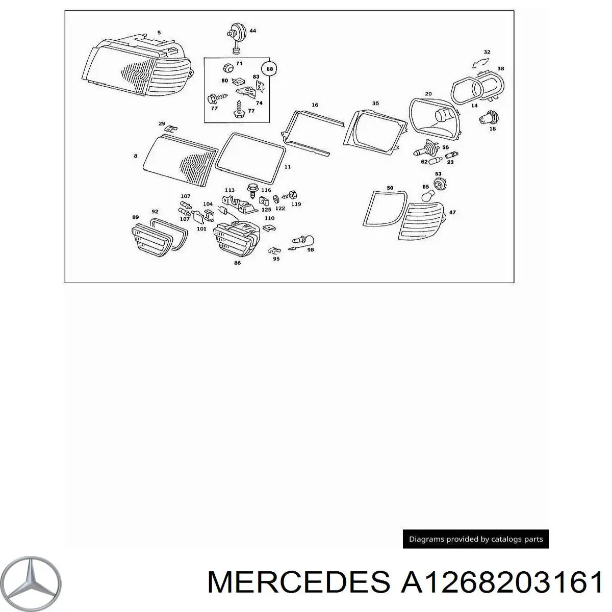 A1268203161 Mercedes фара левая