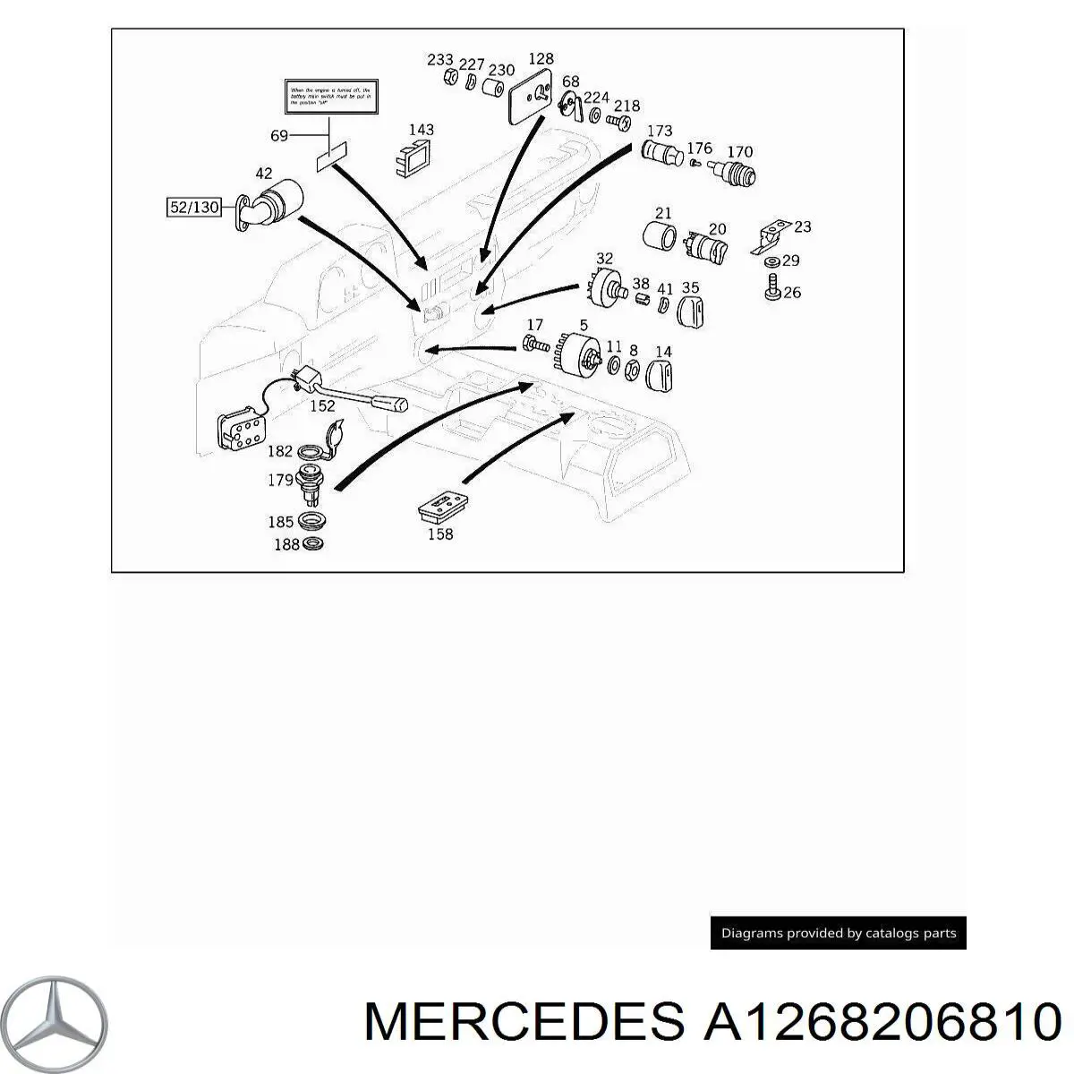  Mercedes A1268203610 цена, от 158.95 USD