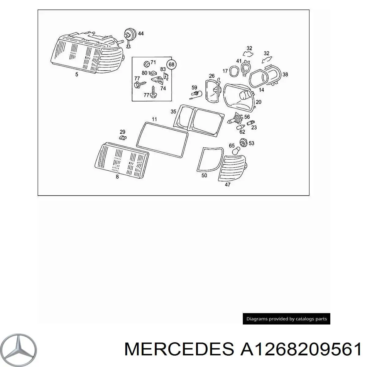 A1268209561 Mercedes фара левая