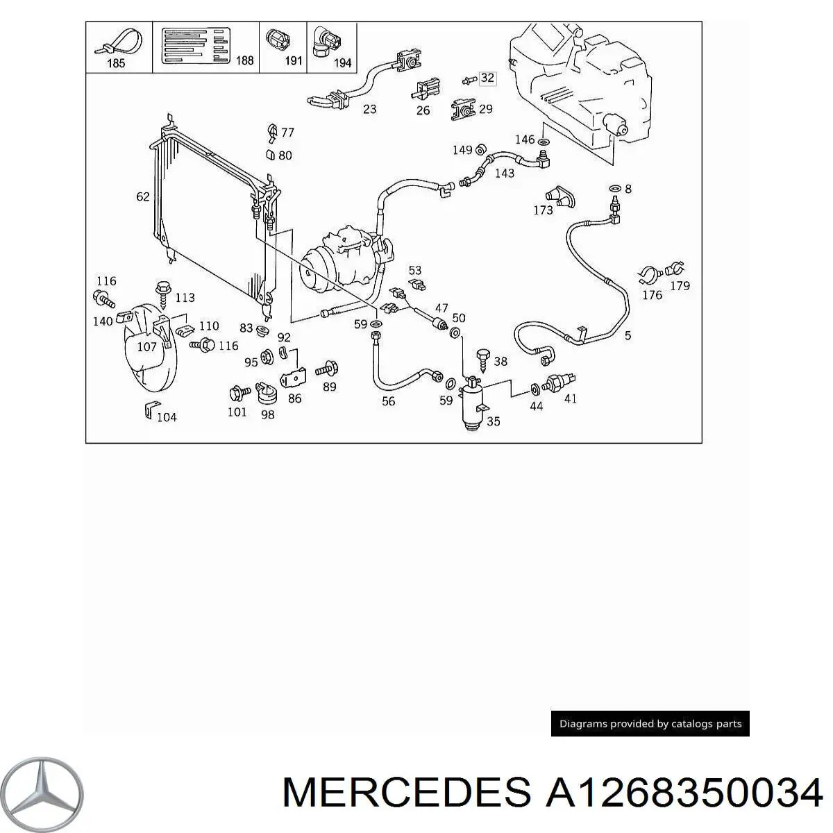  Mercedes A1268350034 цена, от 8.21 USD