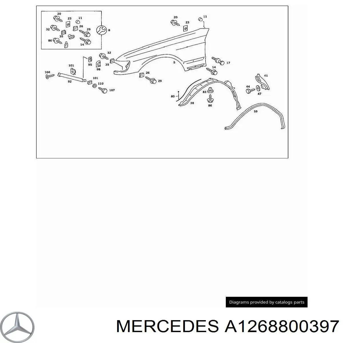  Mercedes A1268800397 цена, от 88.52 USD