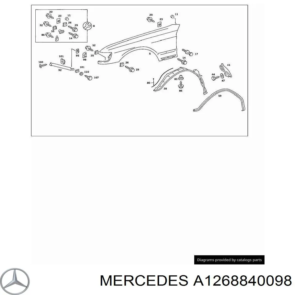  Mercedes A1268840098 цена, от 70.66 USD