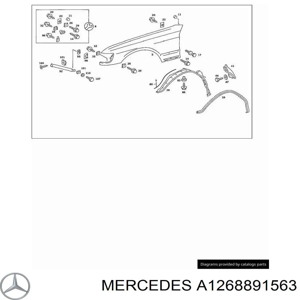  Ресничка (накладка) левой фары Mercedes E 