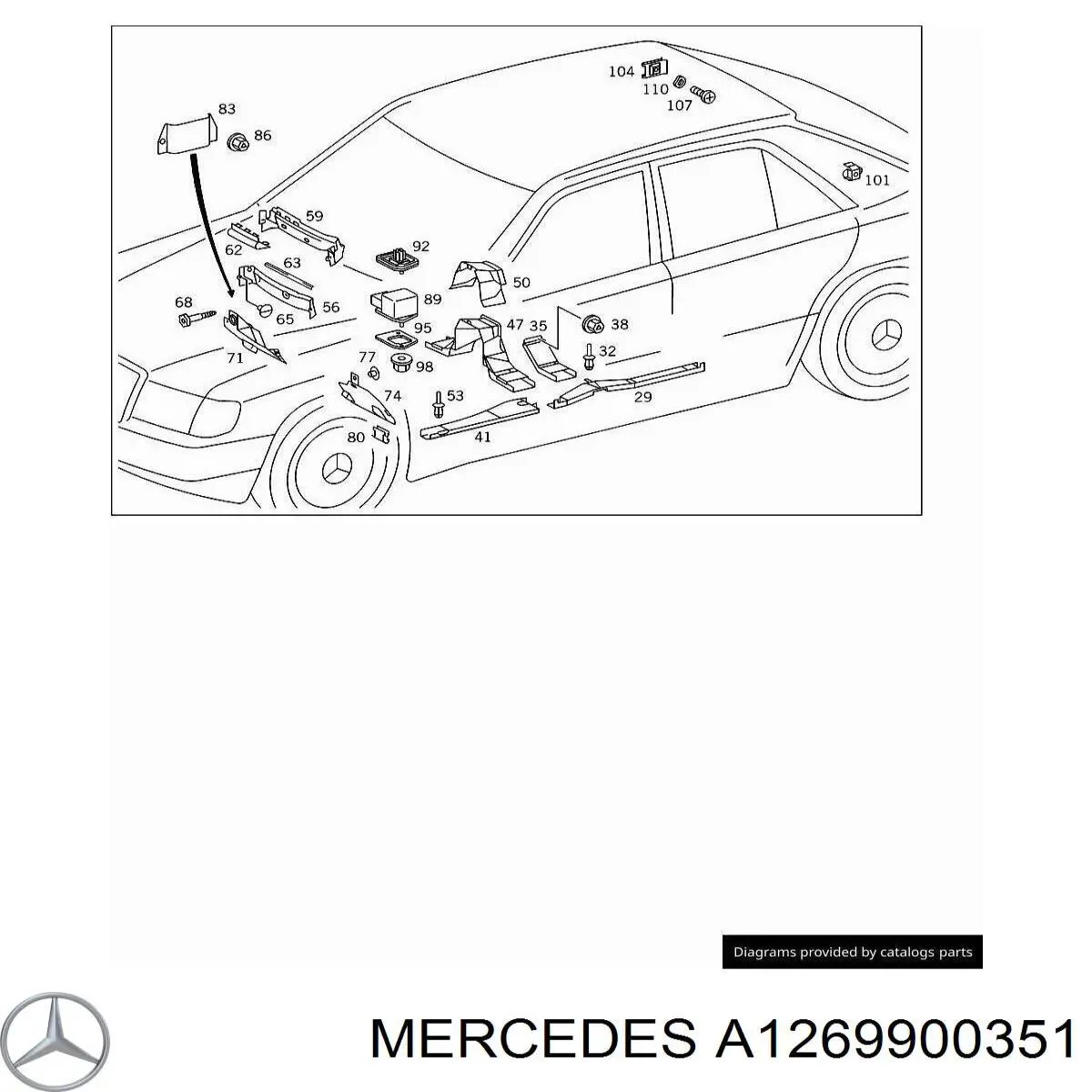  Mercedes A1269900351 цена, от 59.19 USD