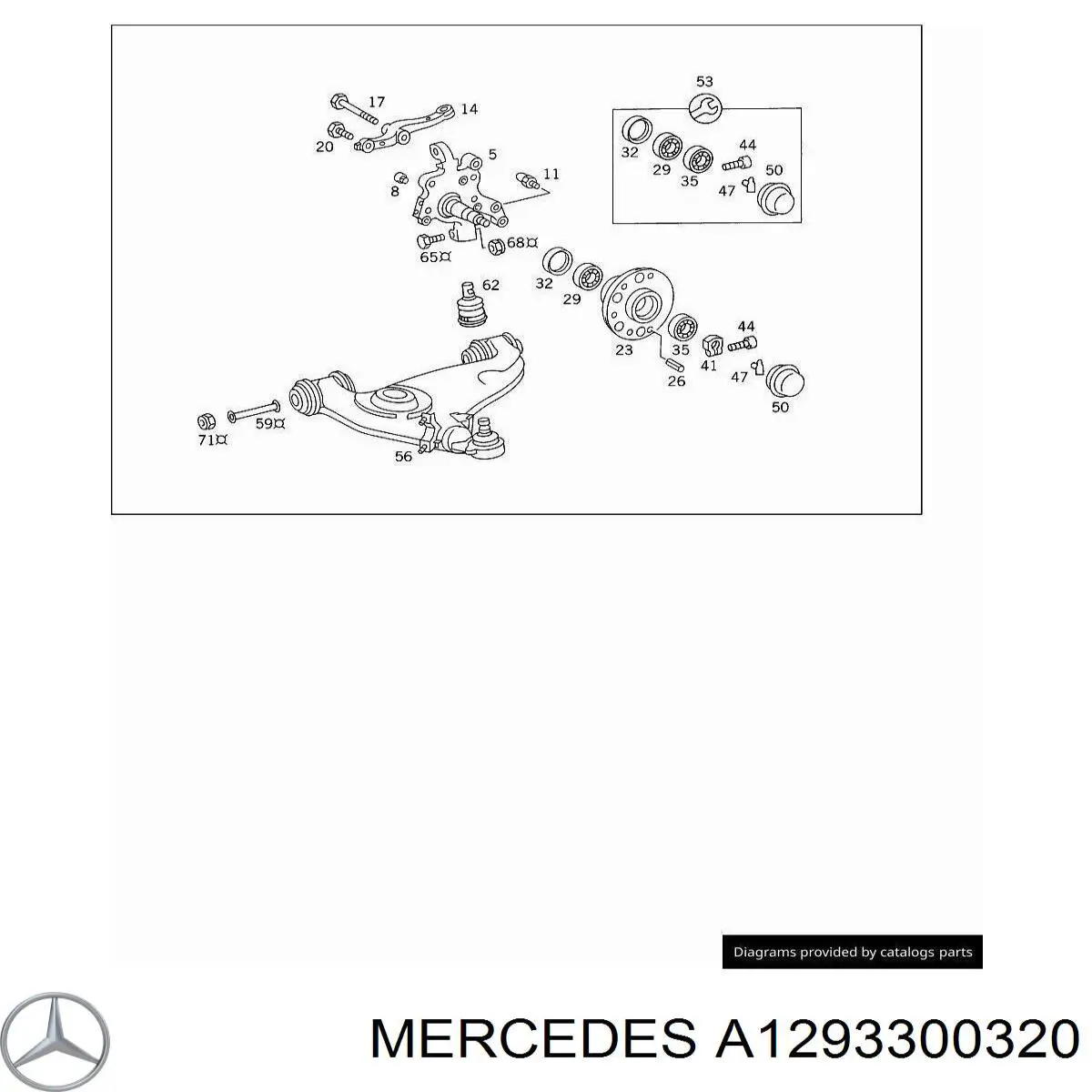 A1293300320 Mercedes Цапфа - поворотный кулак передний, правый