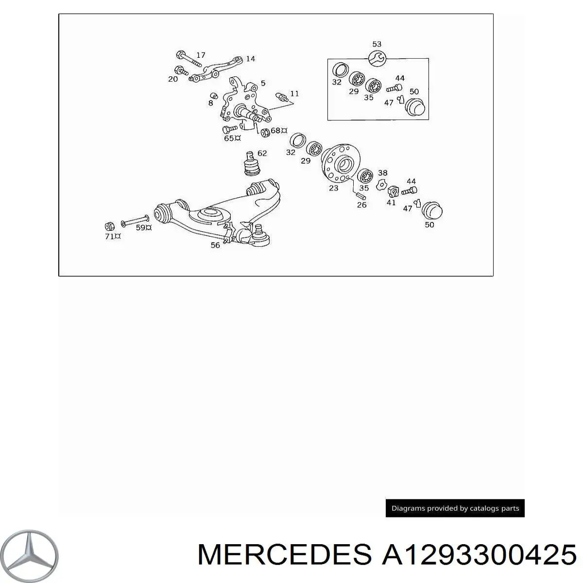 A1293300425 Mercedes Ступица колеса передняя