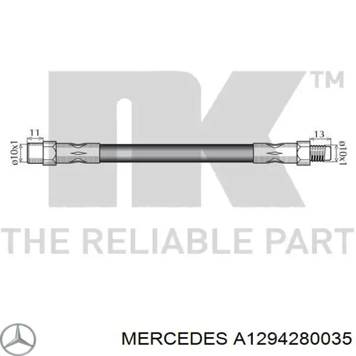 A1294280035 Mercedes шланг тормозной передний
