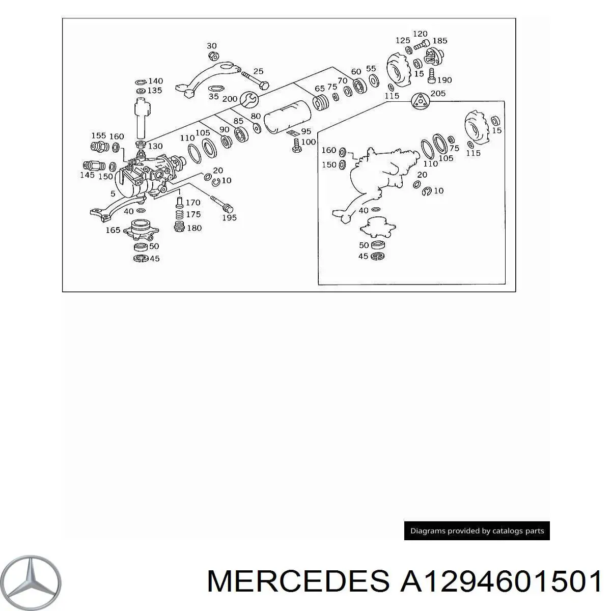 РМК рулеовго механизма Mercedes A1294601501 цена, от 25.54 USD
