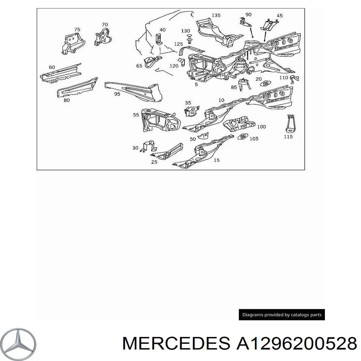 1296200528 Mercedes copo de suporte da mola dianteira