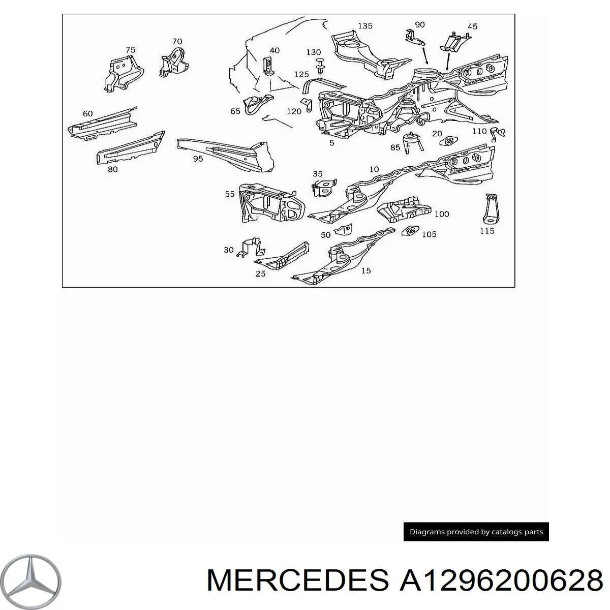 A1296200628 Mercedes опорный стакан пружины передней