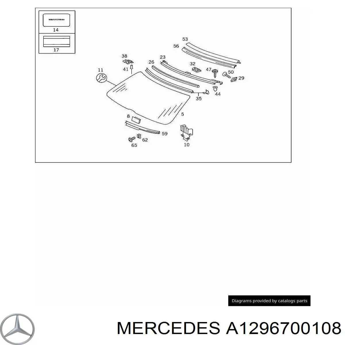 A1296700108 Mercedes Автостекло