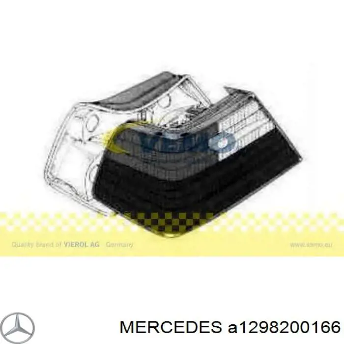 Купить A1298200166 Mercedes Стекло фонаря заднего левого