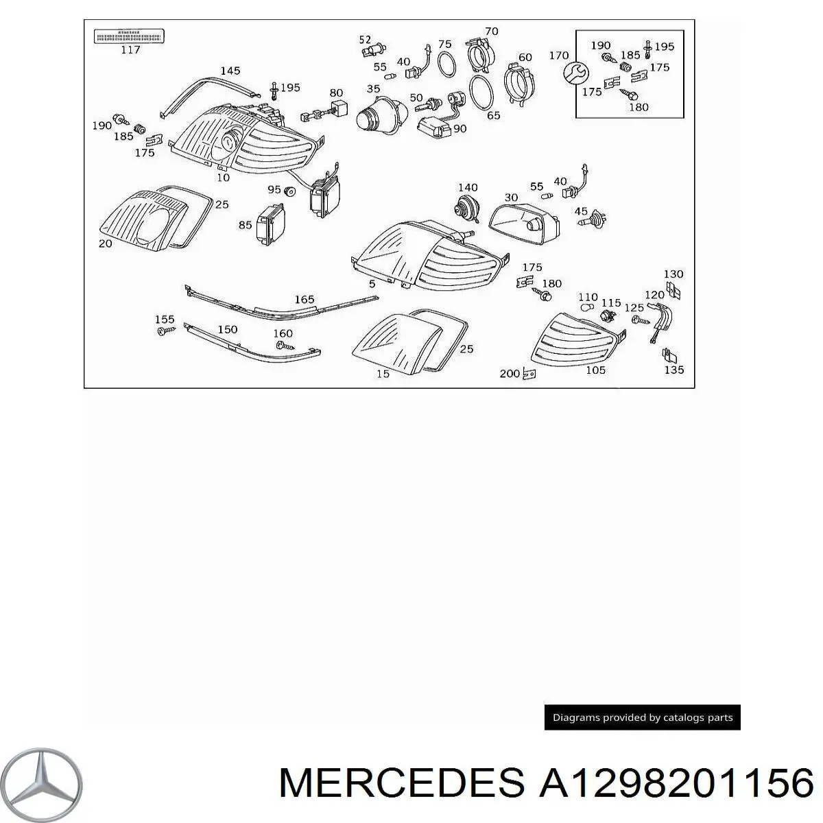 A1298201156 Mercedes Противотуманная фара левая