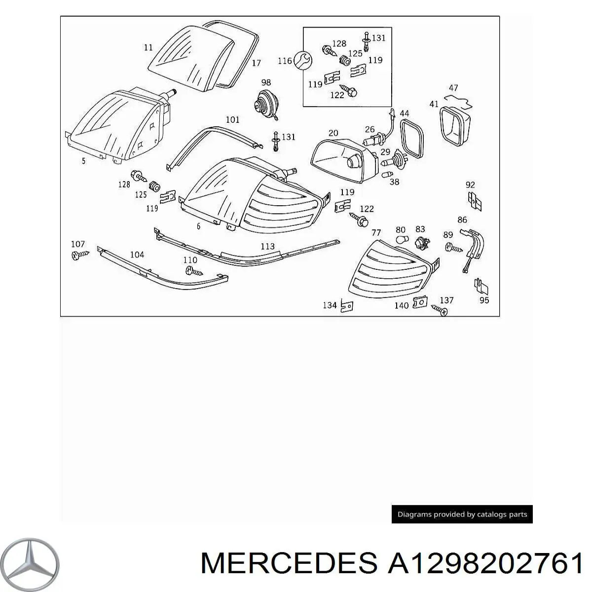 A1298202761 Mercedes фара левая