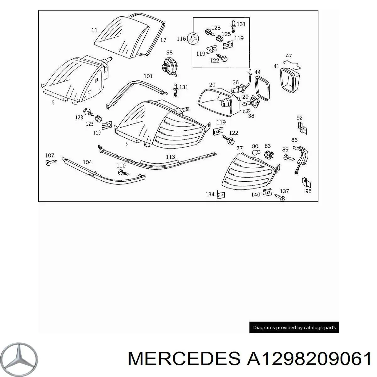 Фара правая A1298209061 Mercedes