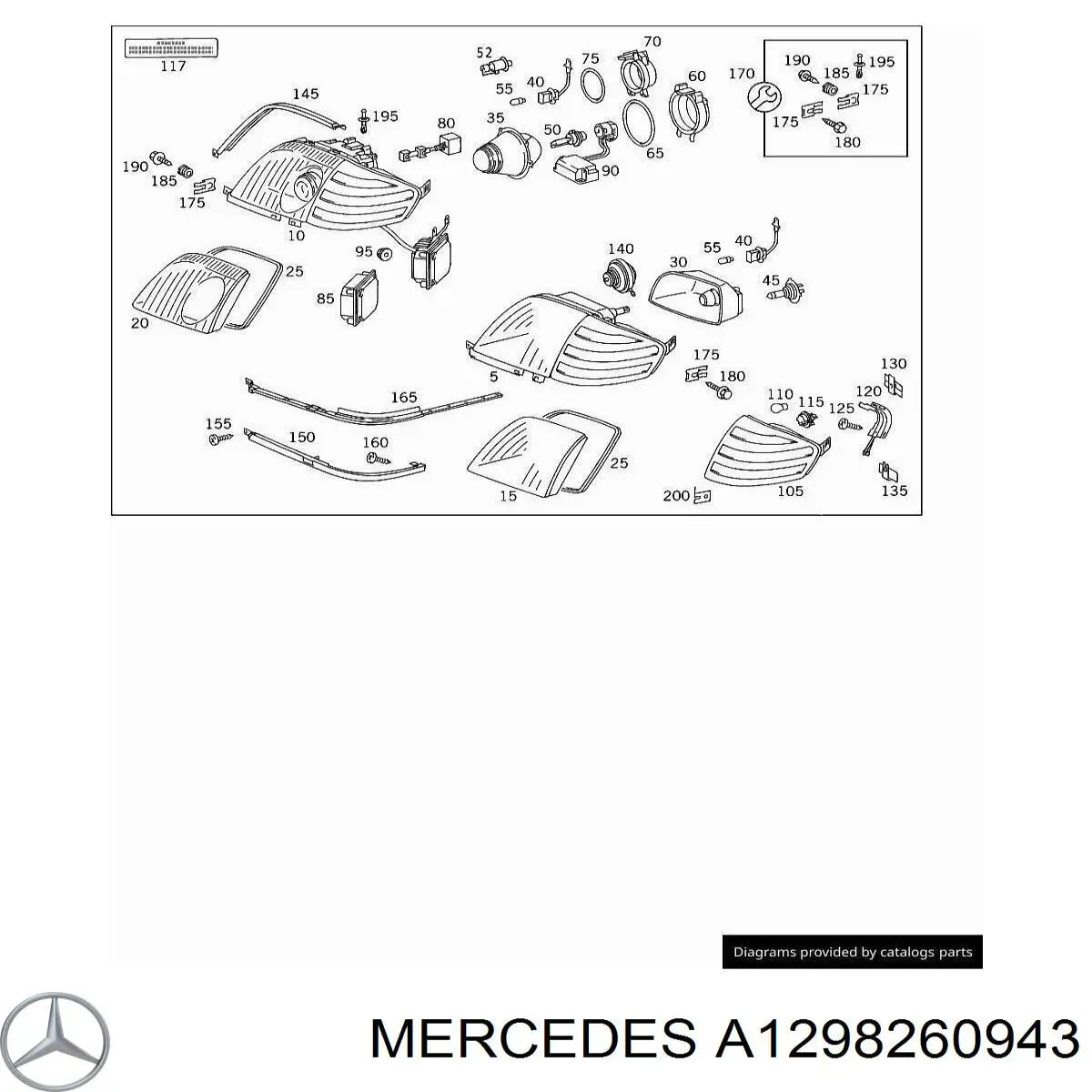 Указатель поворота левый Mercedes A1298260943