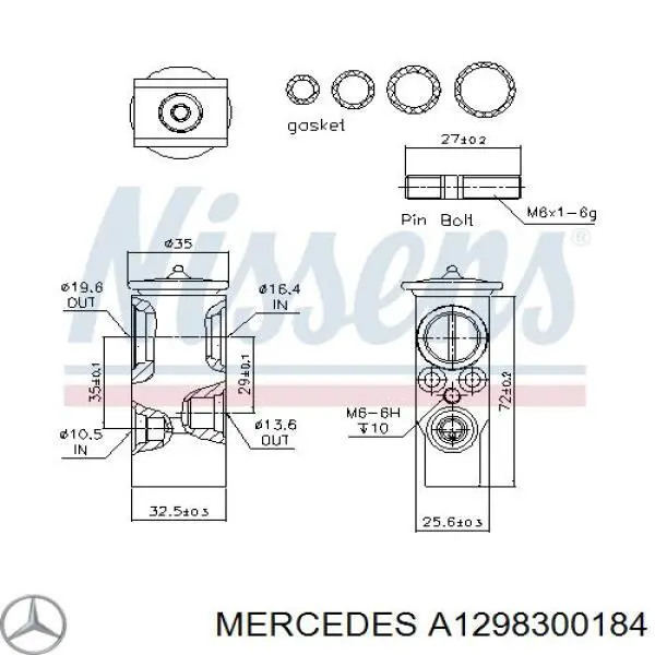 Клапан TRV кондиционера A1298300184 Mercedes