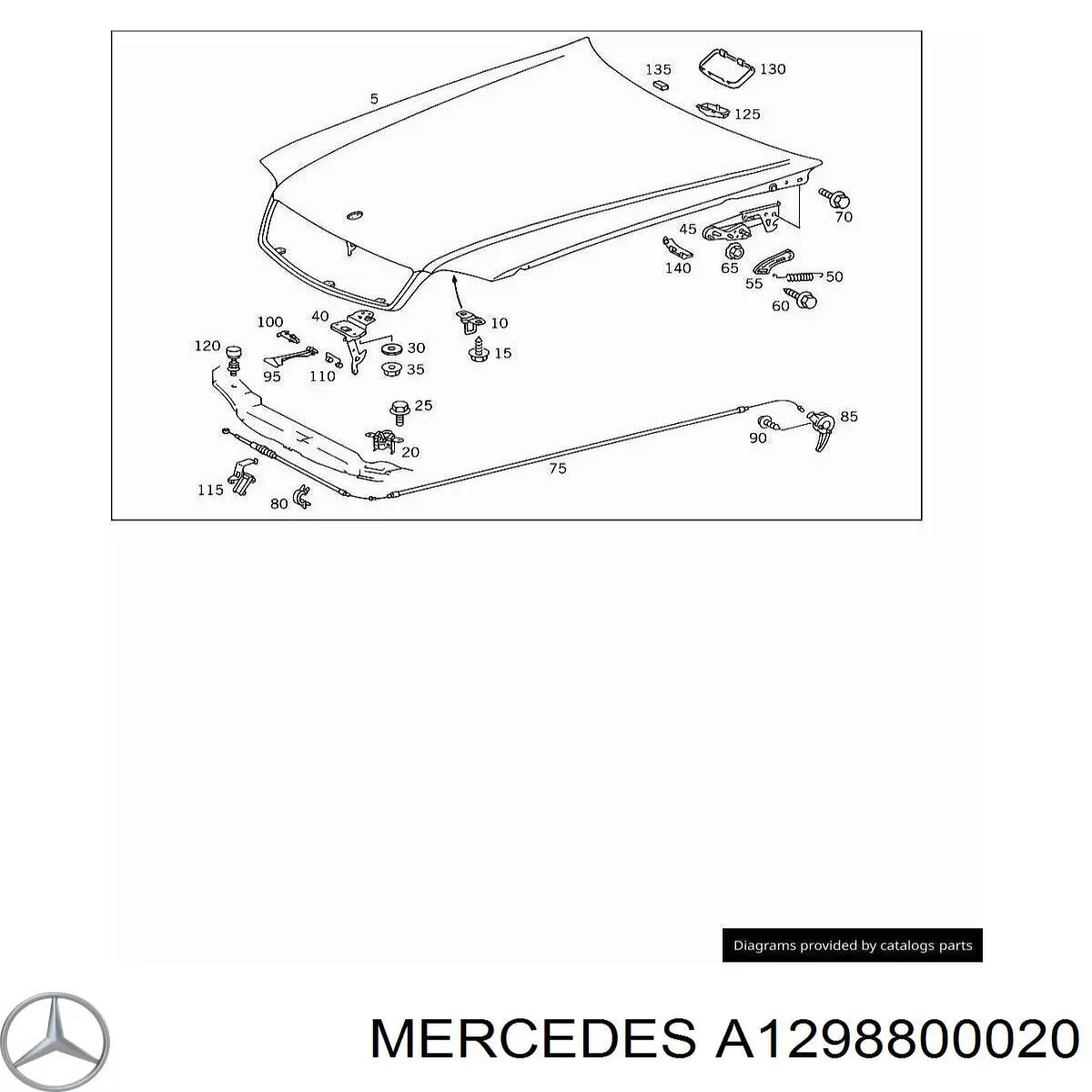 A1298800020 Mercedes Ручка открытия капота