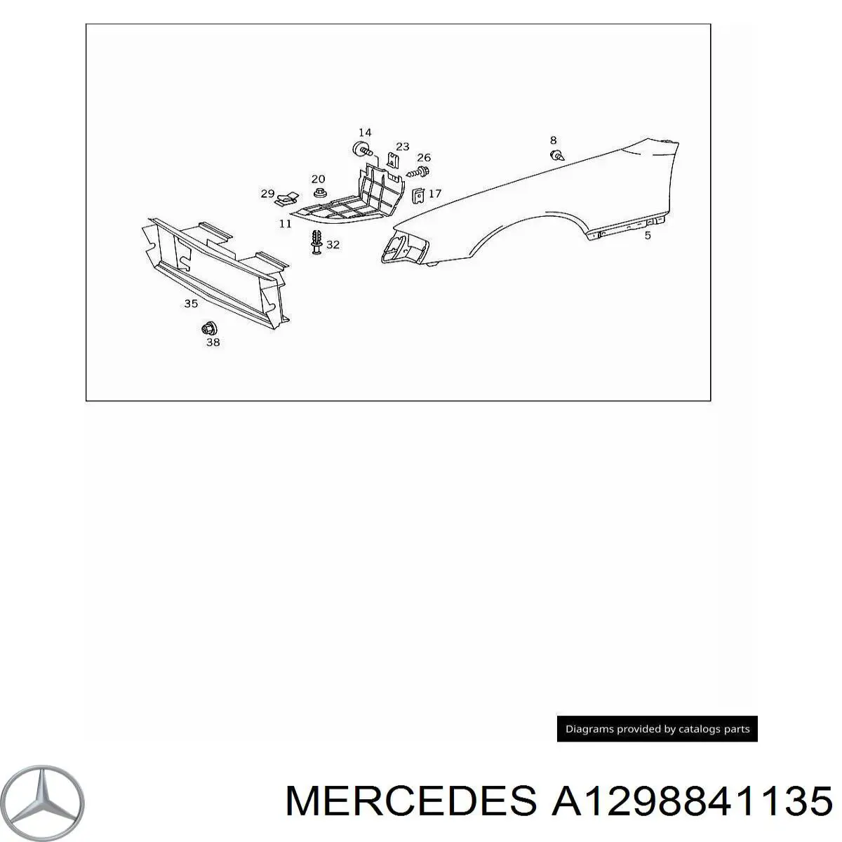 Подкрылок крыла переднего левый Mercedes A1298841135 цена, от 16.51 USD