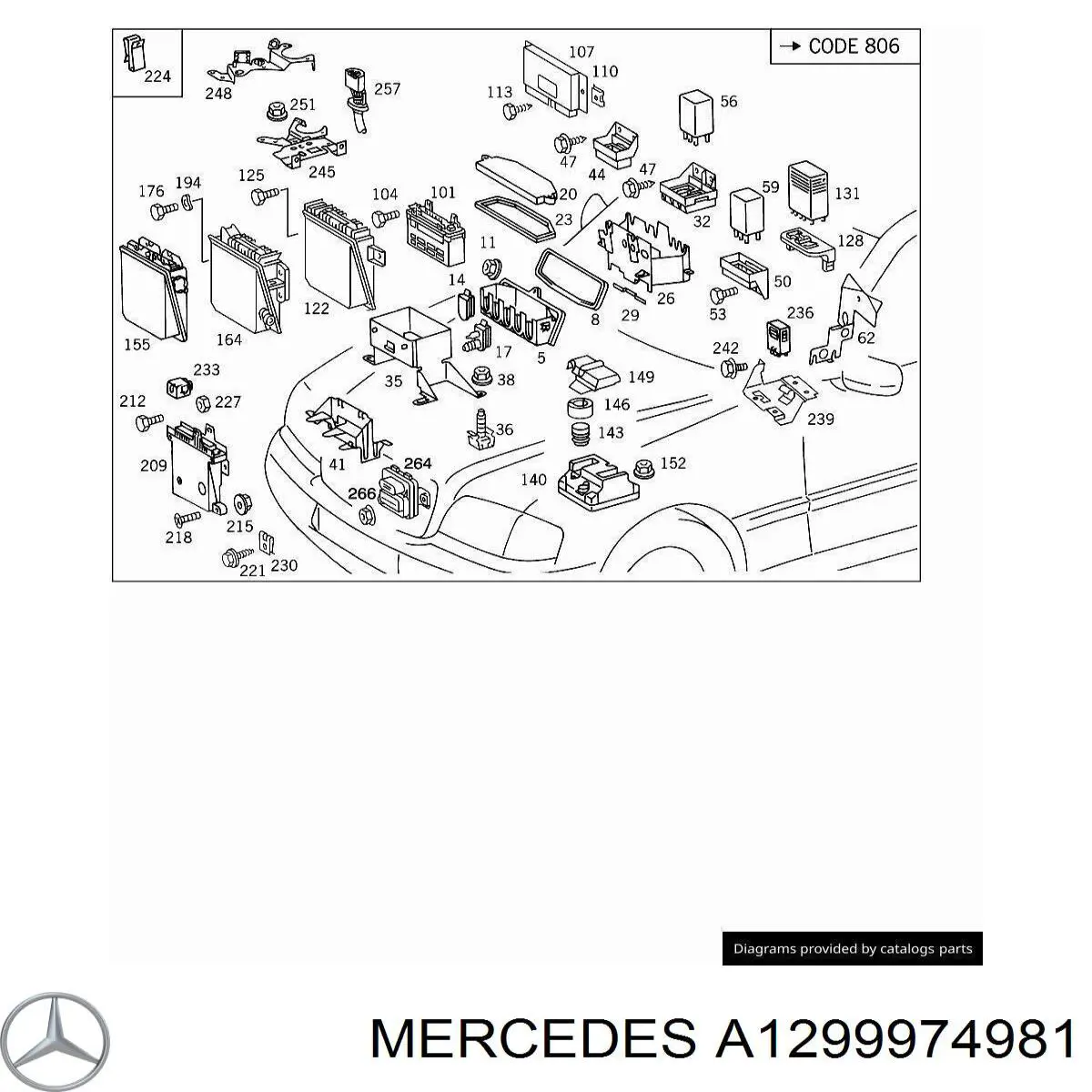  Mercedes A1299974981 цена, от 25.51 USD