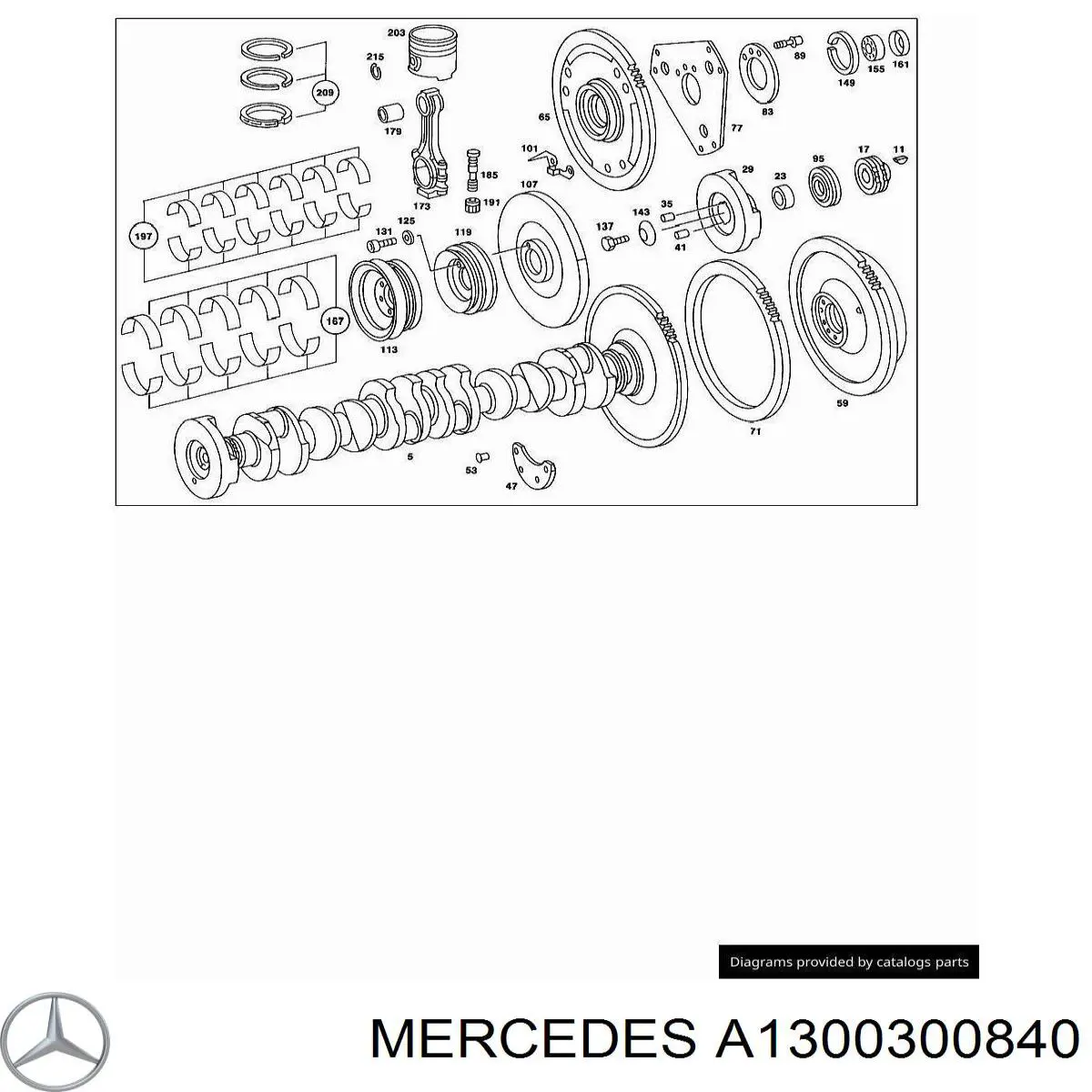 A1300300840 Mercedes folhas inseridas principais de cambota, kit, 3ª reparação ( + 0,75)