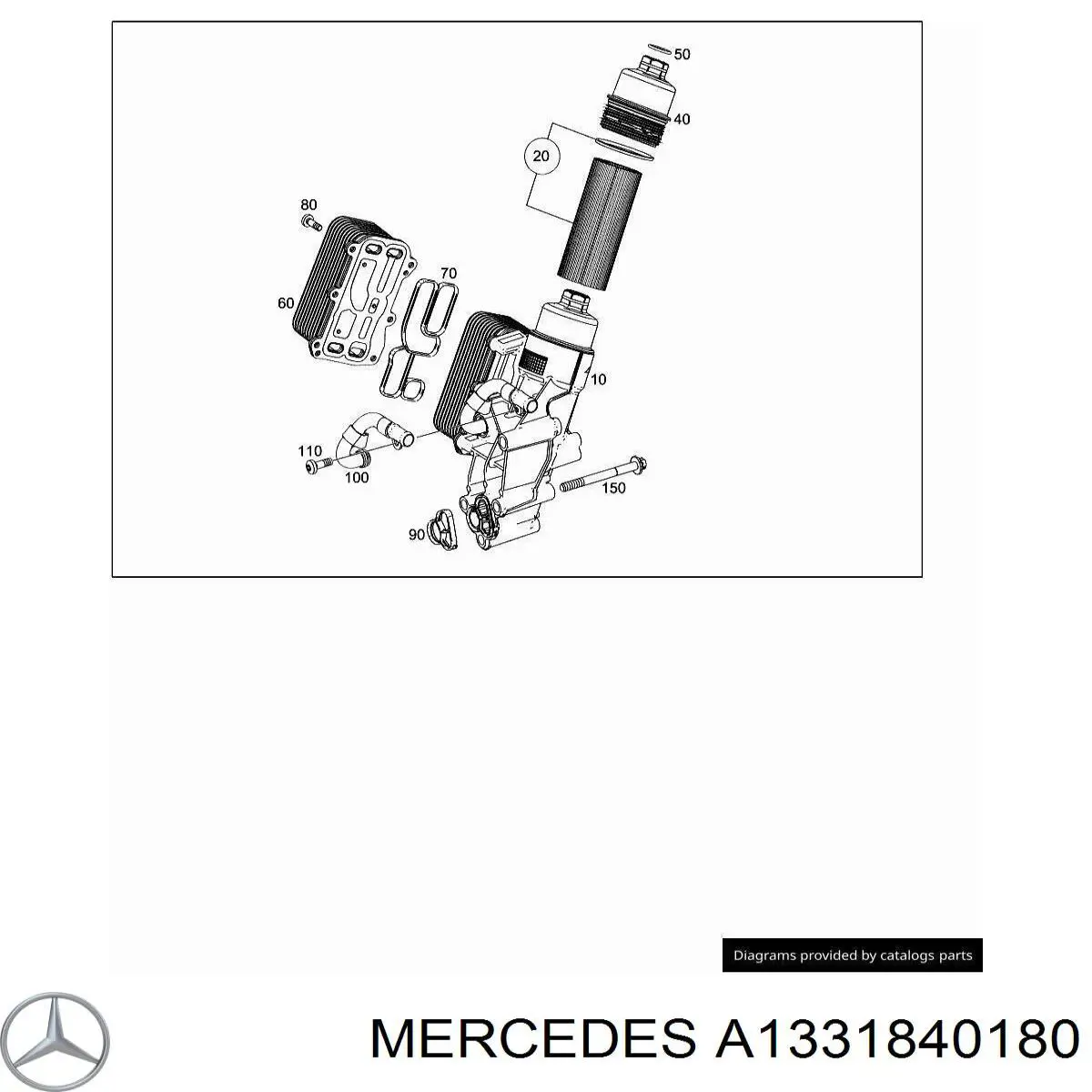 Прокладка радиатора масляного A1331840180 Mercedes