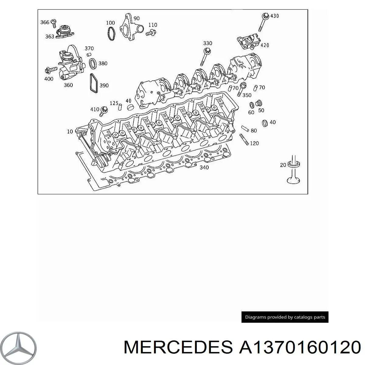 Правая прокладка ГБЦ A1370160120 Mercedes