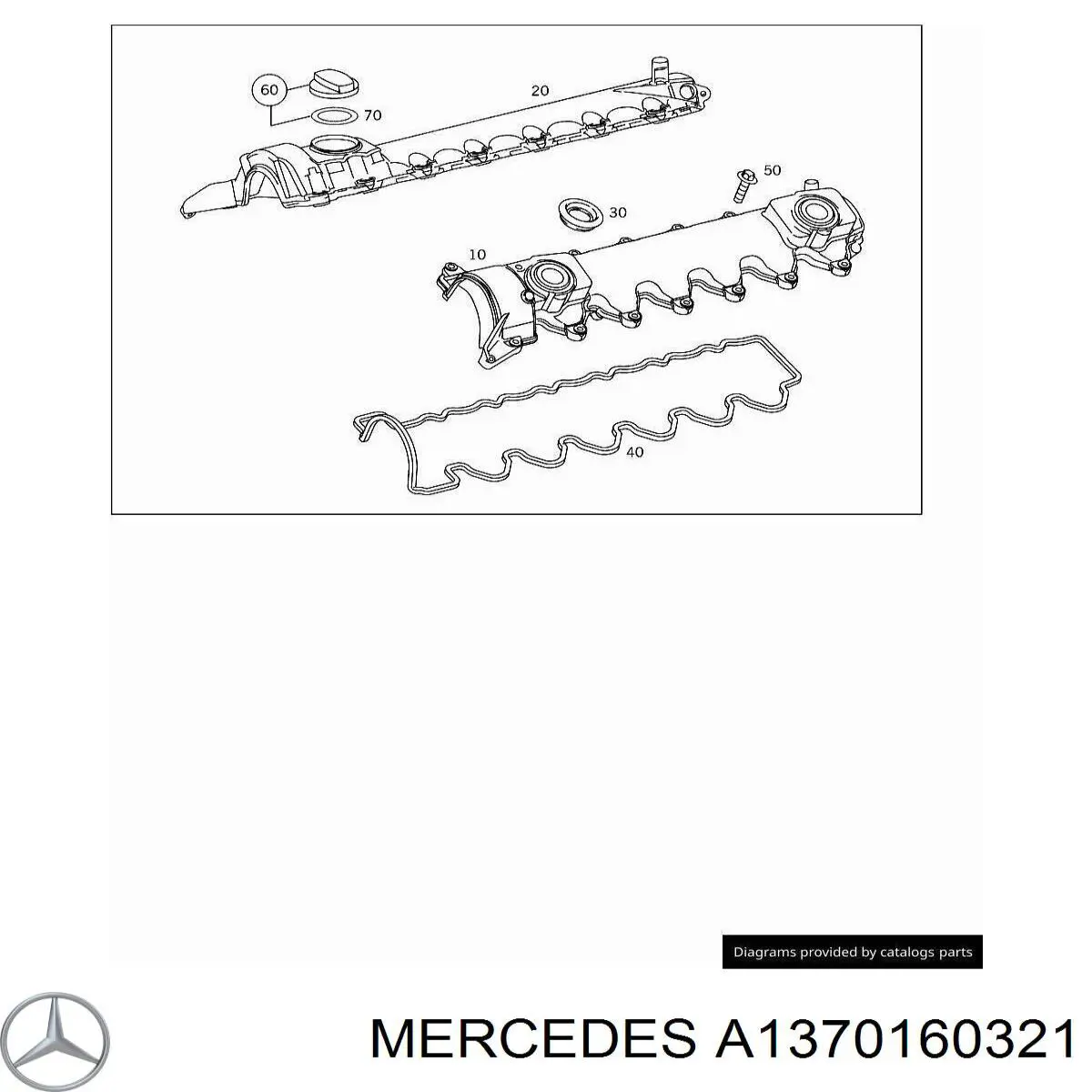 A1370160321 Mercedes vedante direita de tampa de válvulas de motor