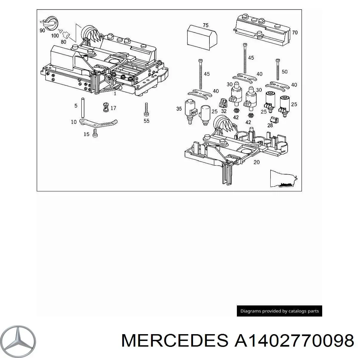 A1402770098 Mercedes solenoide da caixa automática de mudança