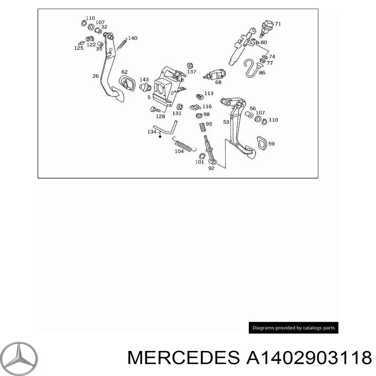 Педаль тормоза A1402903118 Mercedes