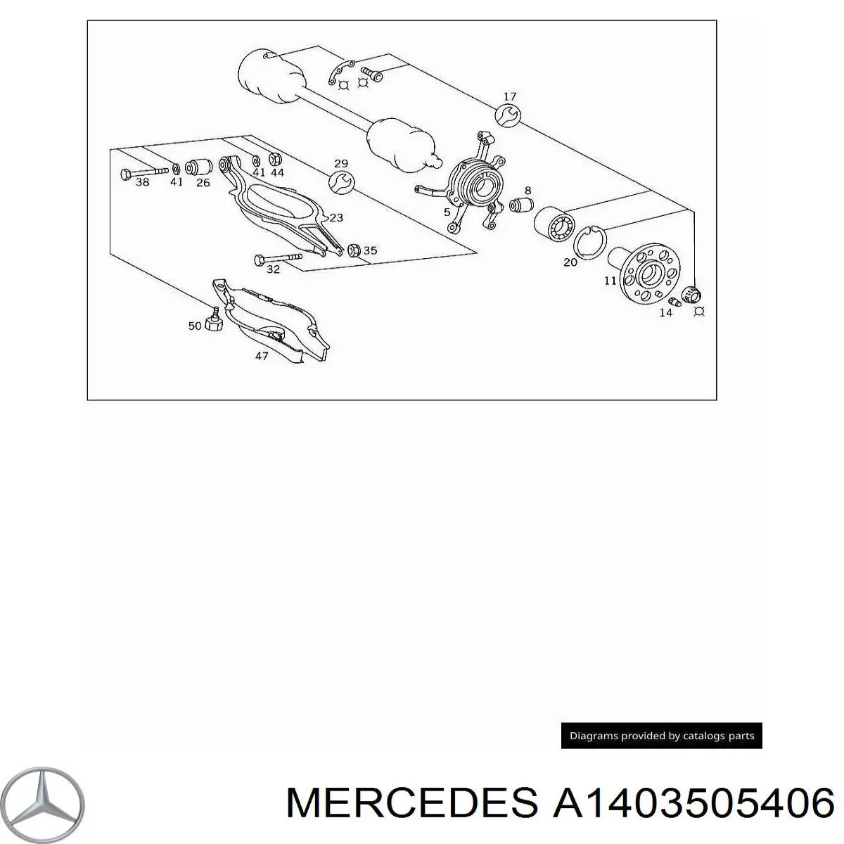 Болт крепления переднего рычага A1403505406 Mercedes