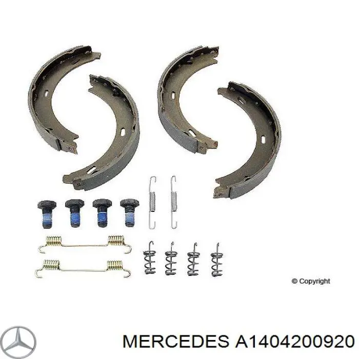 A1404200920 Mercedes колодки ручника (стояночного тормоза)