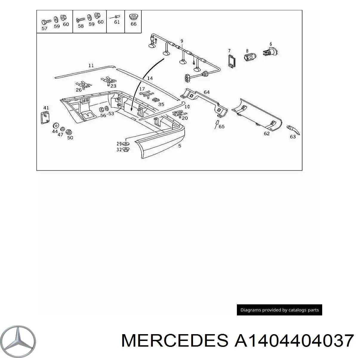 A140440403764 Mercedes кабель (провод парктроника бампера заднего)