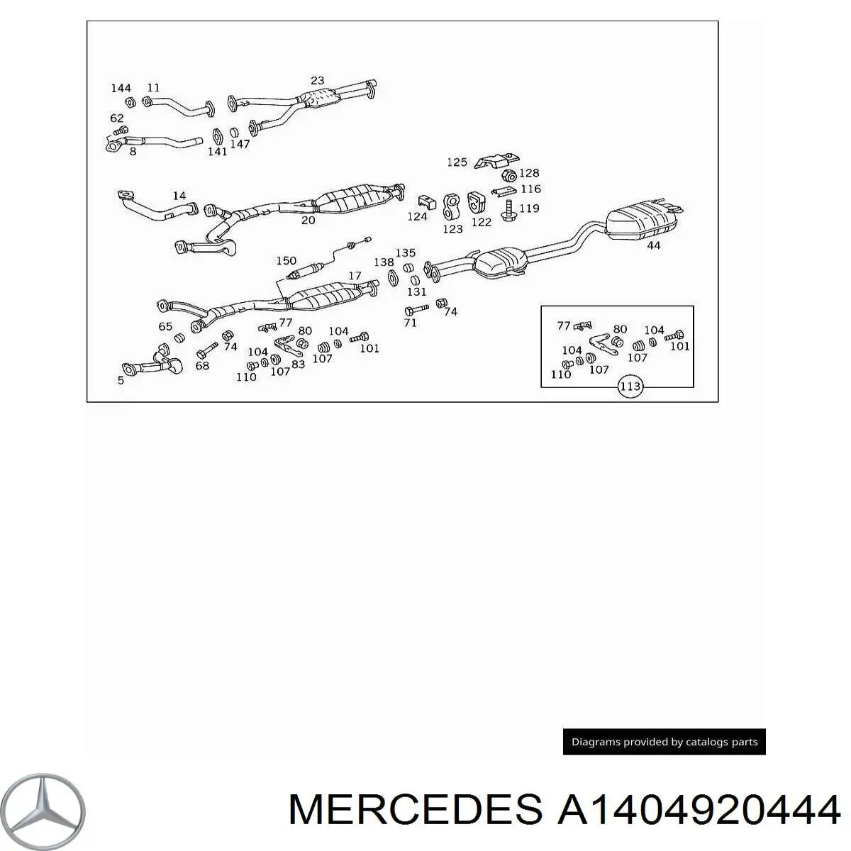 Купить A1404920444 Mercedes Подвесные подушки глушителя