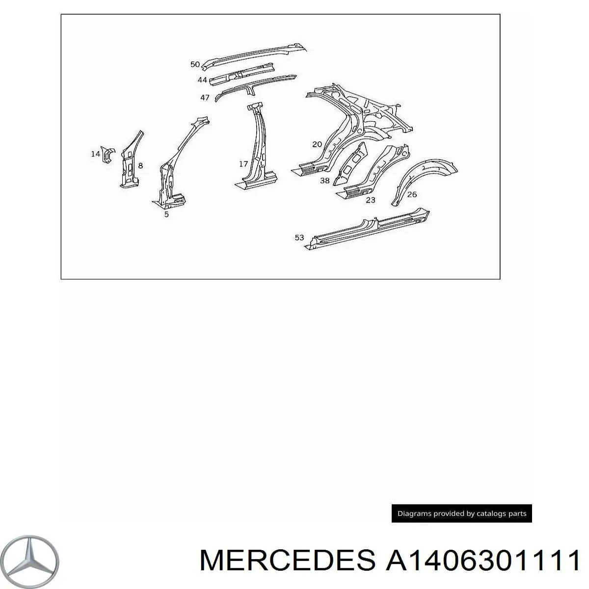 A1406301111 Mercedes стойка кузова центральная левая