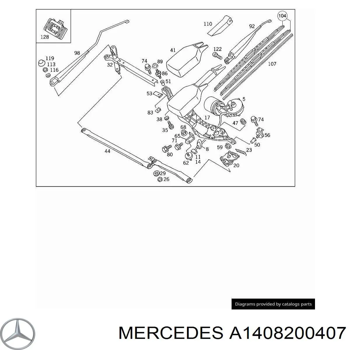 Trapézio de limpador pára-brisas para Mercedes S (C140)