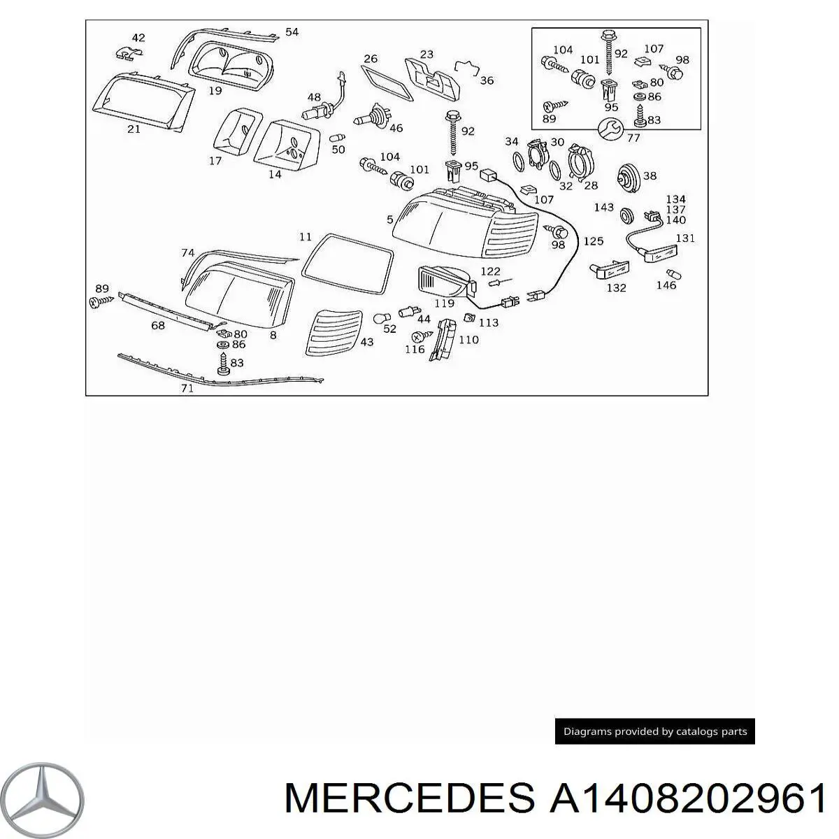 Фара левая A1408202961 Mercedes