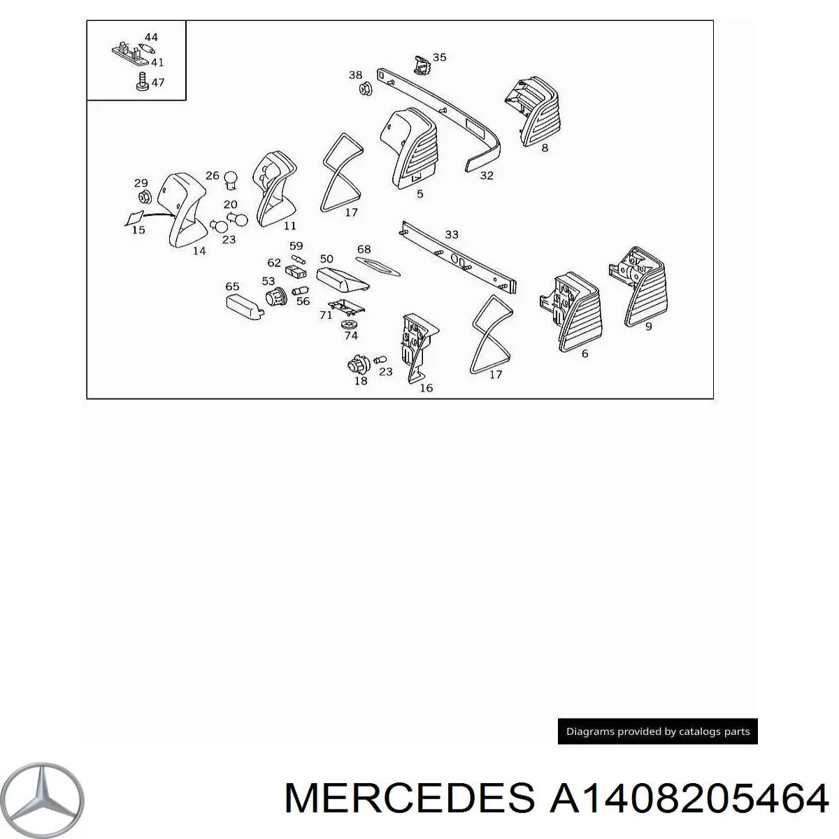A1408205464 Mercedes lanterna traseira direita