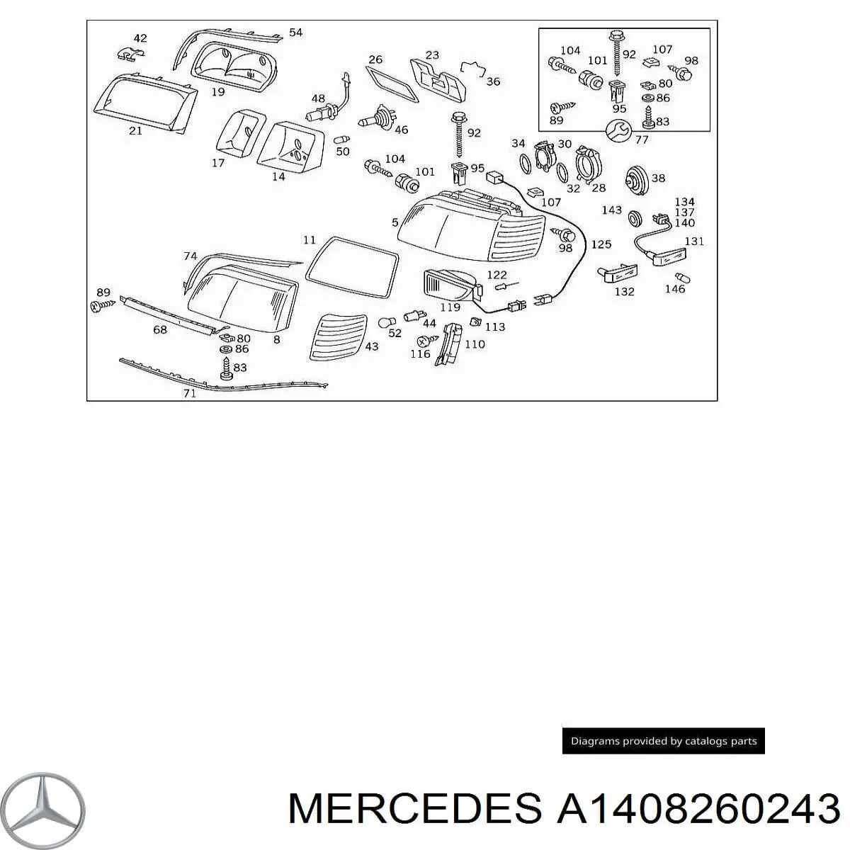A1408260243 Mercedes указатель поворота правый