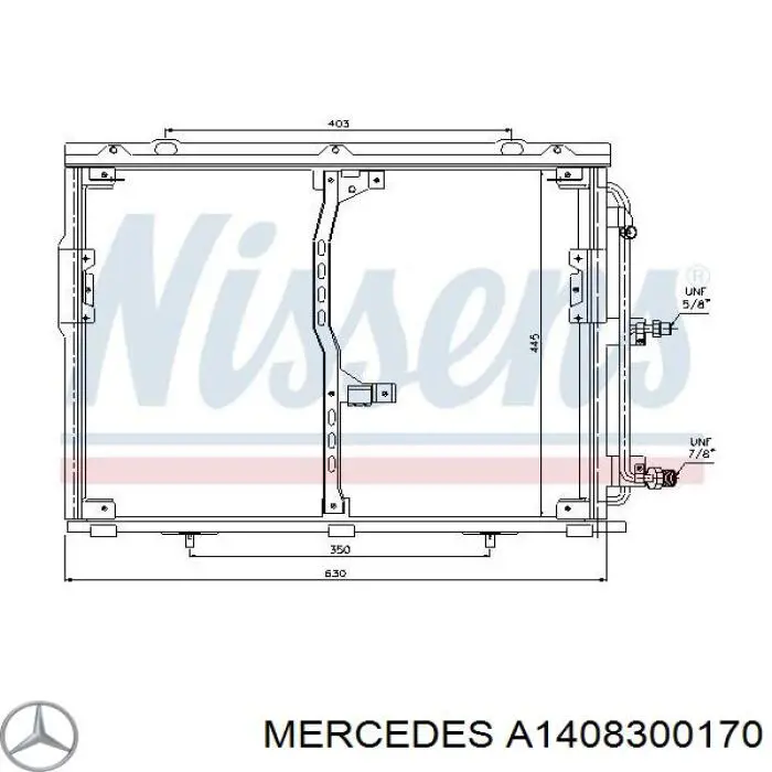 Конденсатор кондиционера Mercedes A1408300170 цена, от 96.57 USD