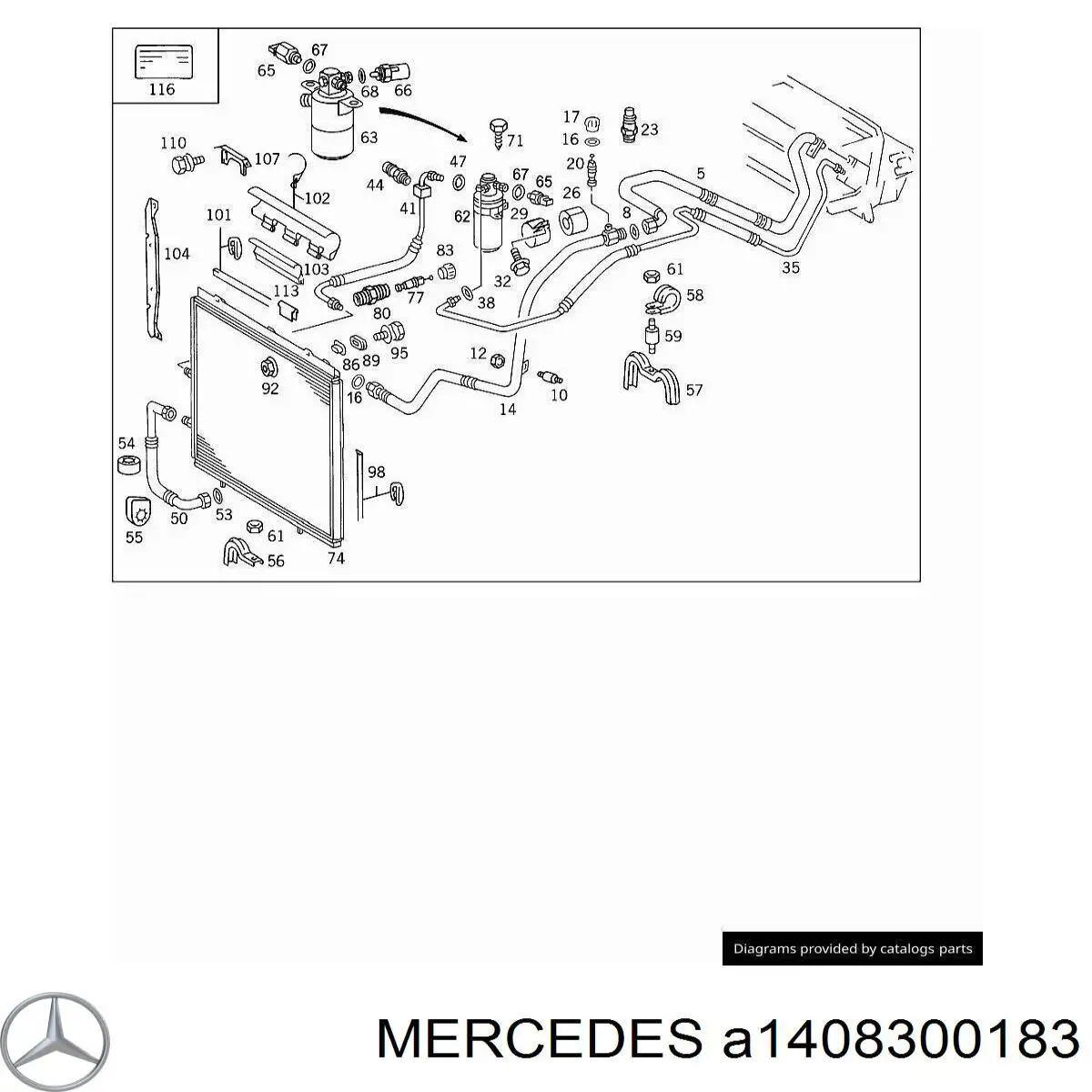 Ресивер-осушитель кондиционера Mercedes A1408300183