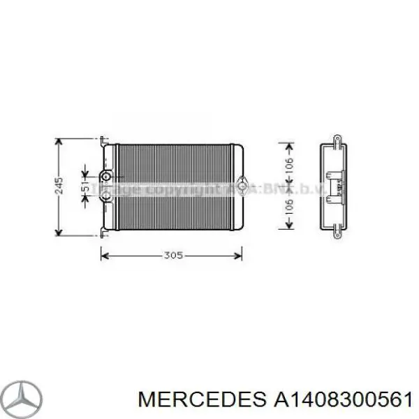 A1408300561 Mercedes радиатор печки
