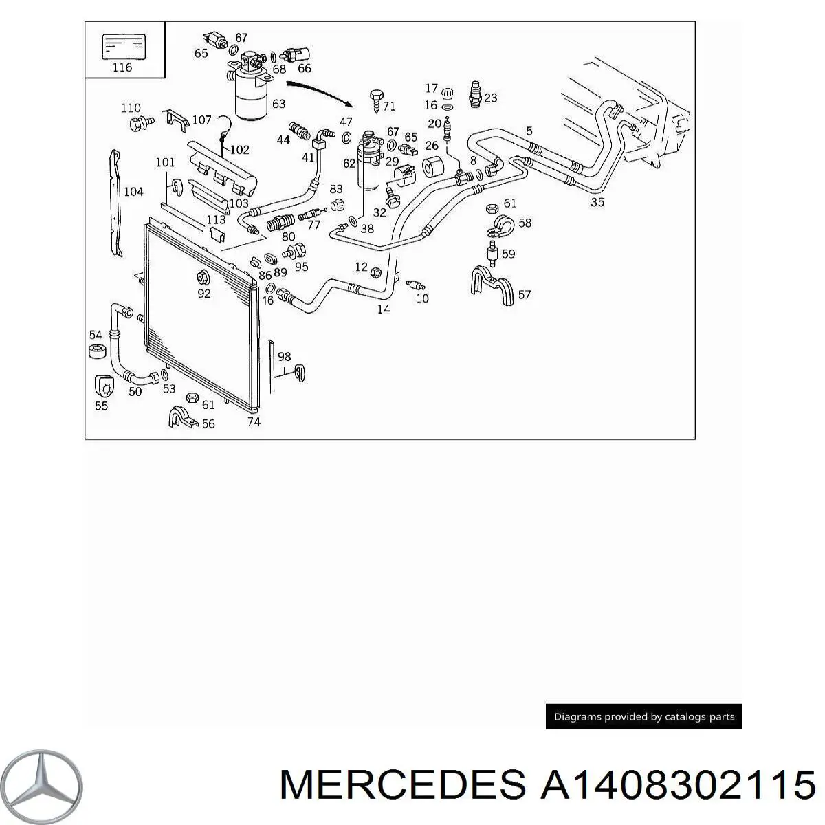  Mercedes A1408302115 цена, от 25.34 USD