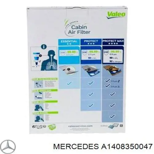 Фильтр воздушный отопителя Mercedes A1408350047 цена, от 27.54 USD