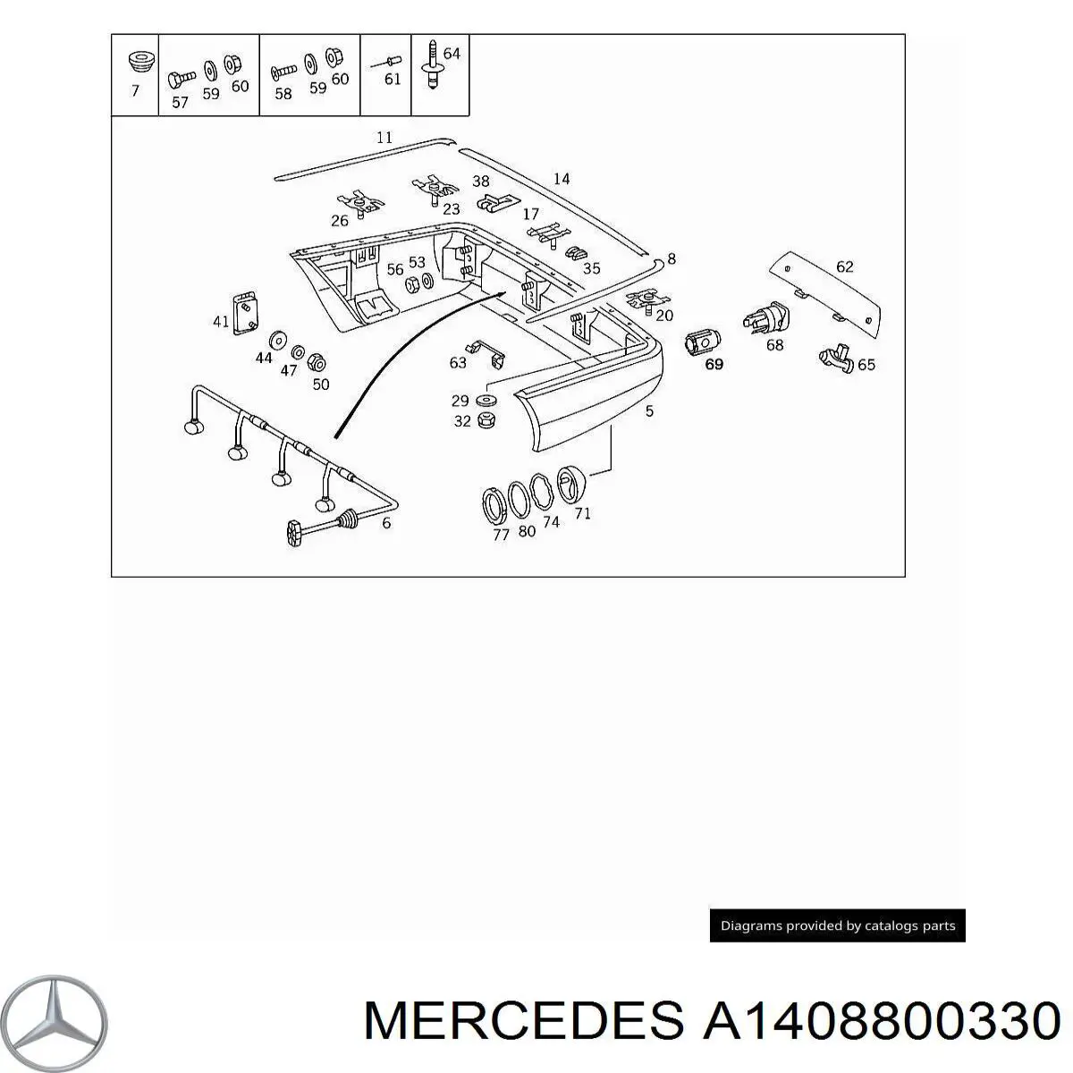  Mercedes A1408800330 цена, от 25.34 USD