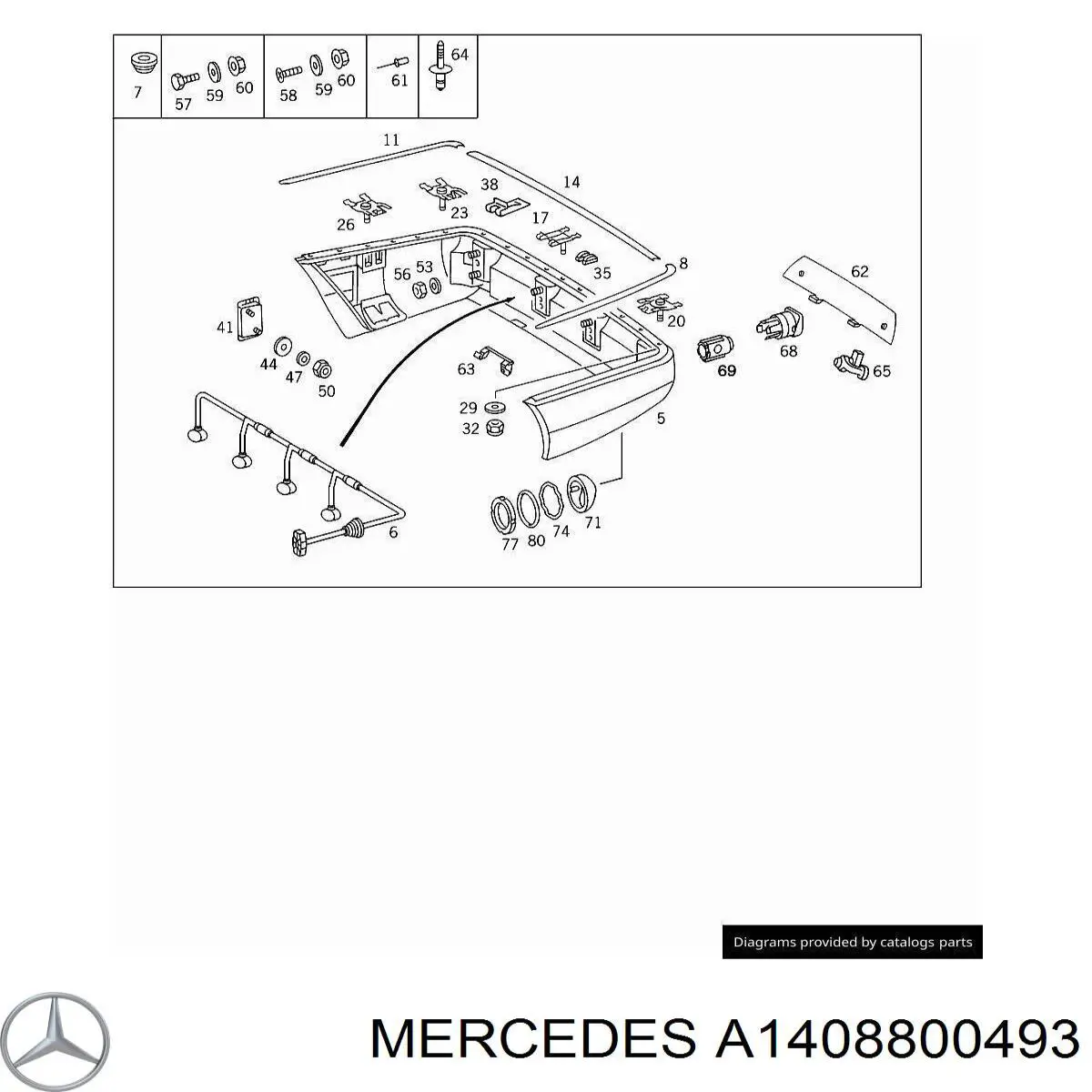  Mercedes A1408800493 цена, от 2.70 USD