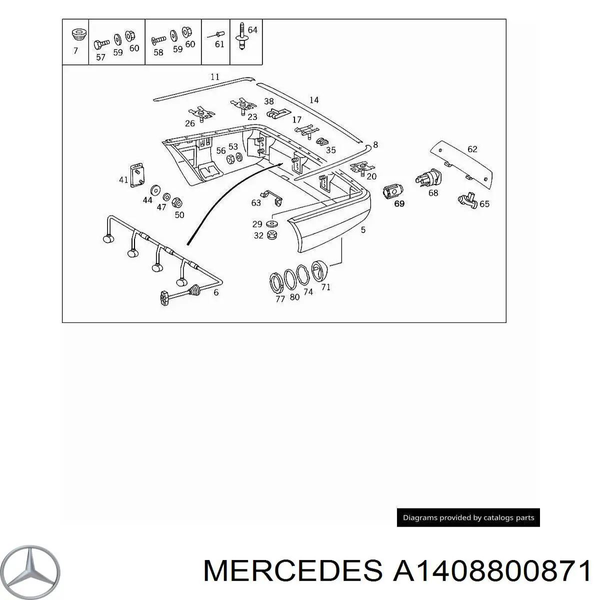 Бампер задний Mercedes S W140 (Мерседес-бенц С)