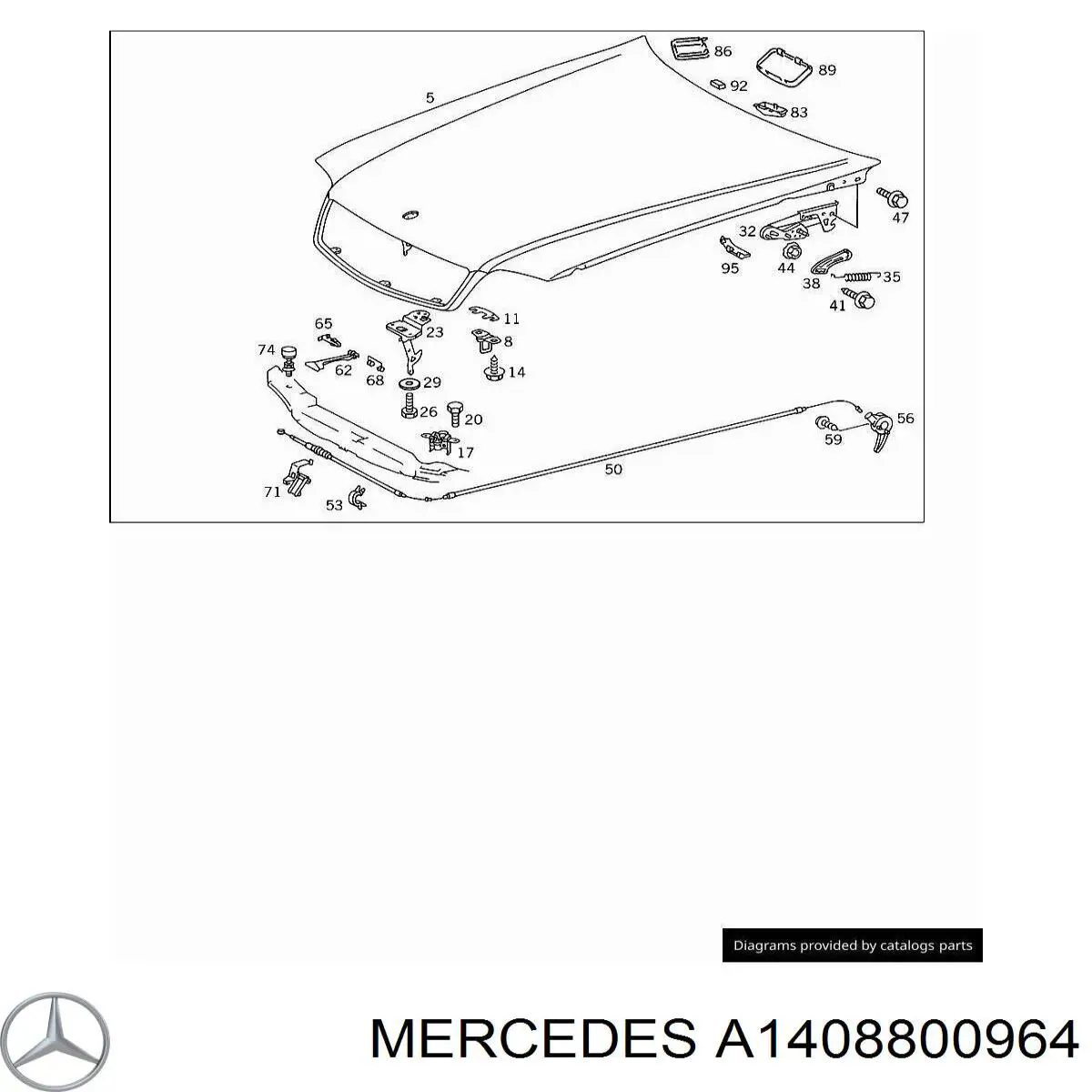Стояк-крюк замка капота Mercedes A1298800064 цена, от 19.00 USD